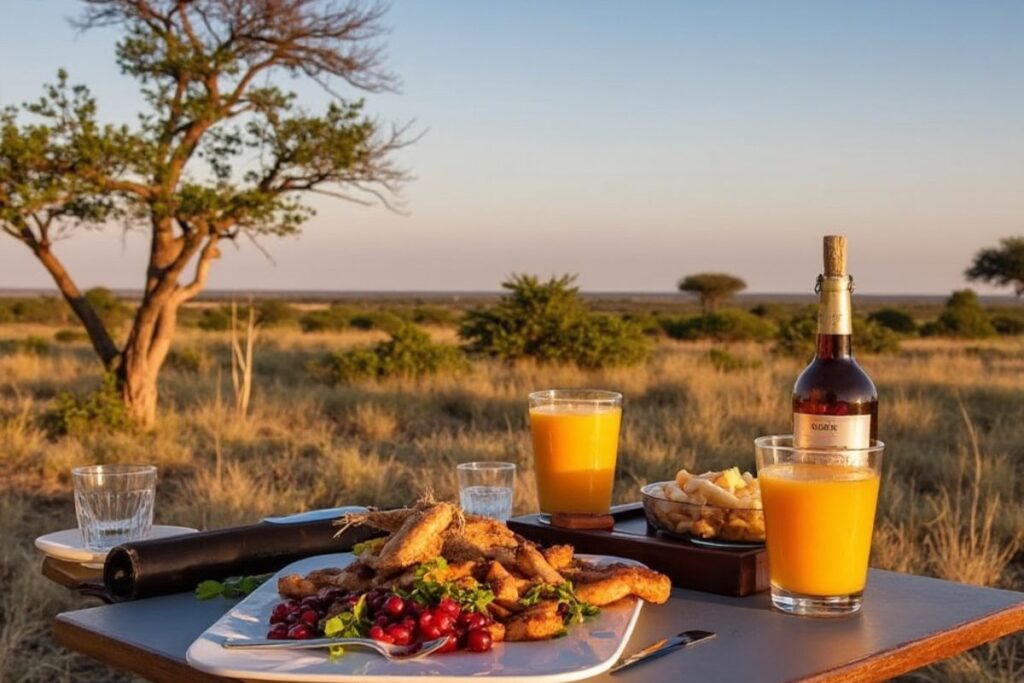 Breakfast and dinner in the Serengeti Savanna